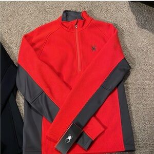 Spyder Men's Vibrant Red and Charcoal Jacket